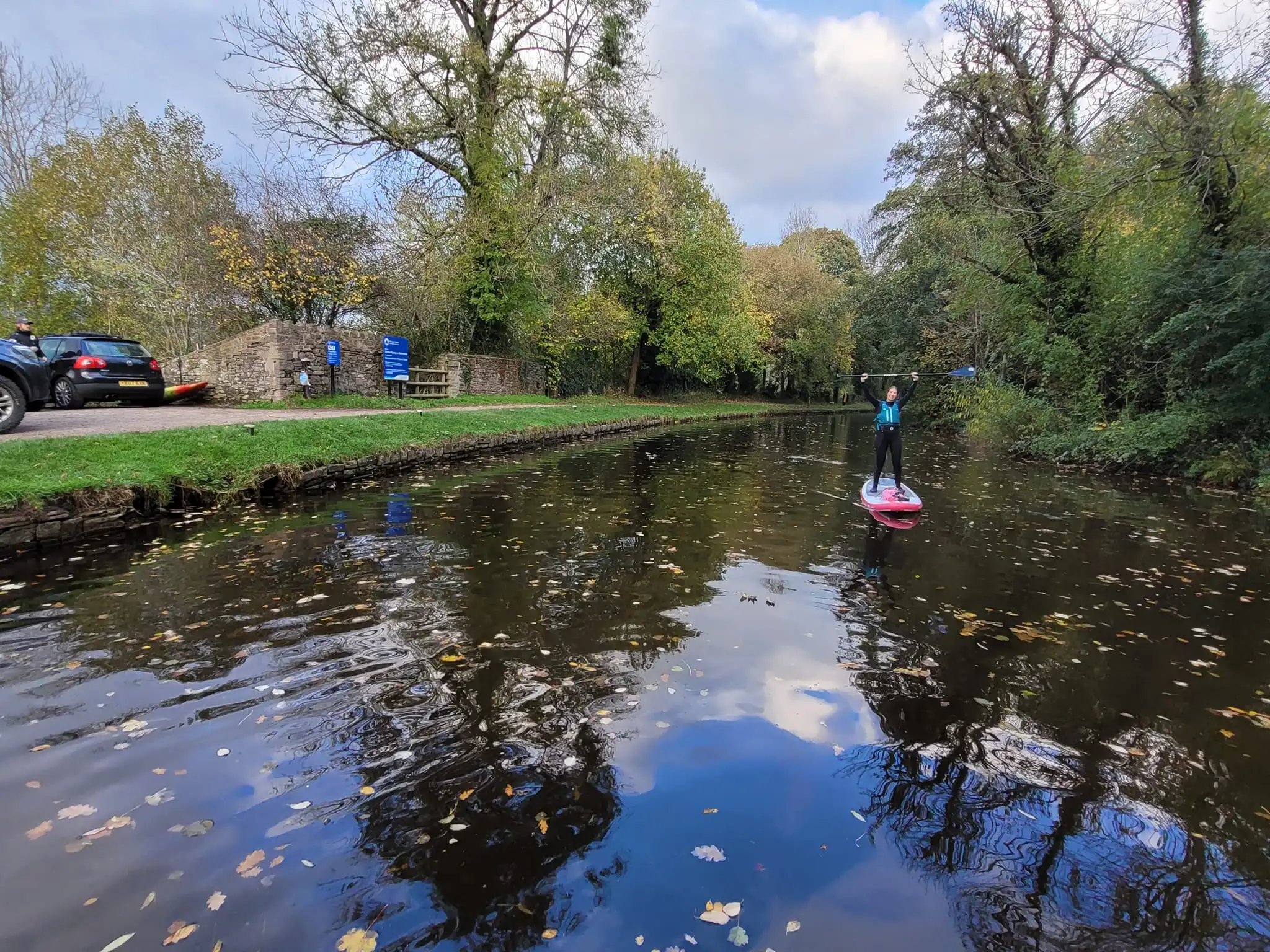 Paddleboarder on canal