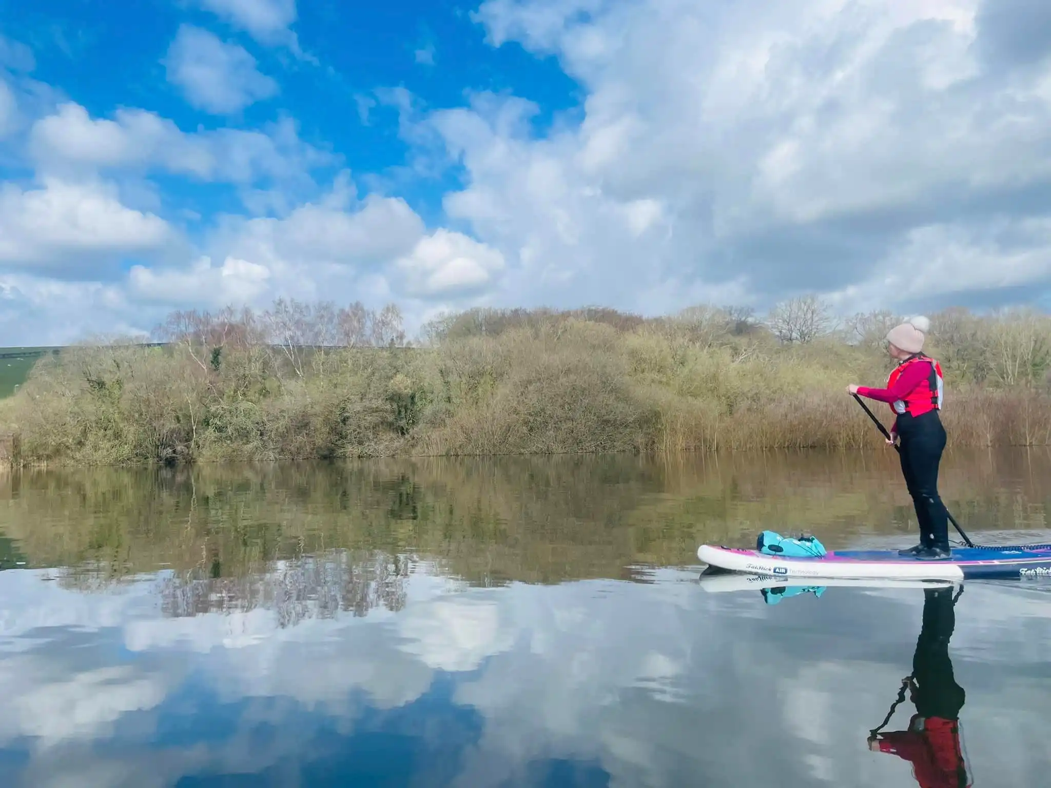 Paddleboarder on llandegfedd lake