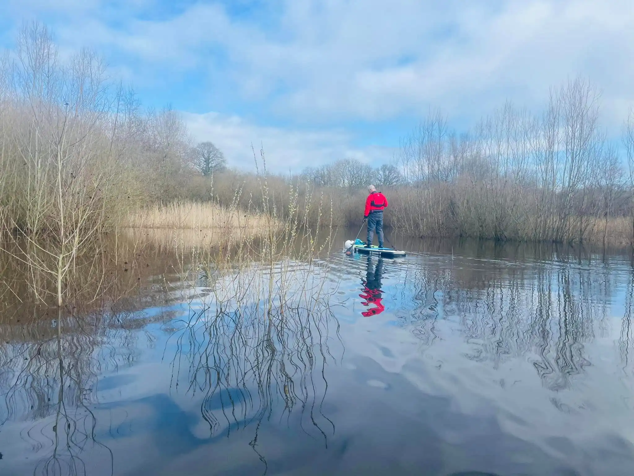 Paddleboarder on llandegfedd lake